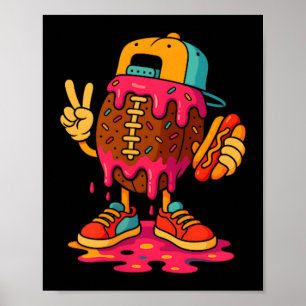 Poster Garçons Football Drip Glace Football Jeu de Jeunes