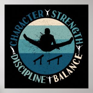 Poster Garçons Gymnastique Caractère Force Discipline