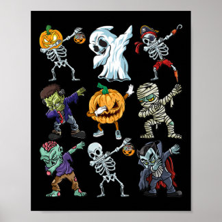 Poster Garçons Halloween Skeleton Jack-o'-lantern Zombie