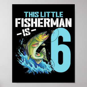 Poster Garçons Pêche Anniversaire Chemise 6 Ans Poisson G