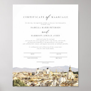Poster Garde de certificat de mariage de la vue panoramiq