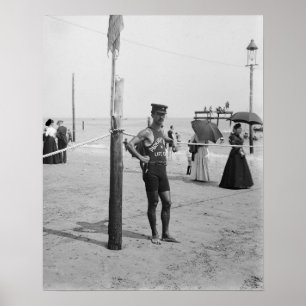 Poster Garde de vie de plage de Brighton, 1906. Photo