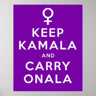 Poster Garde Kamala et Carry Onala Arrière - plan pourpre