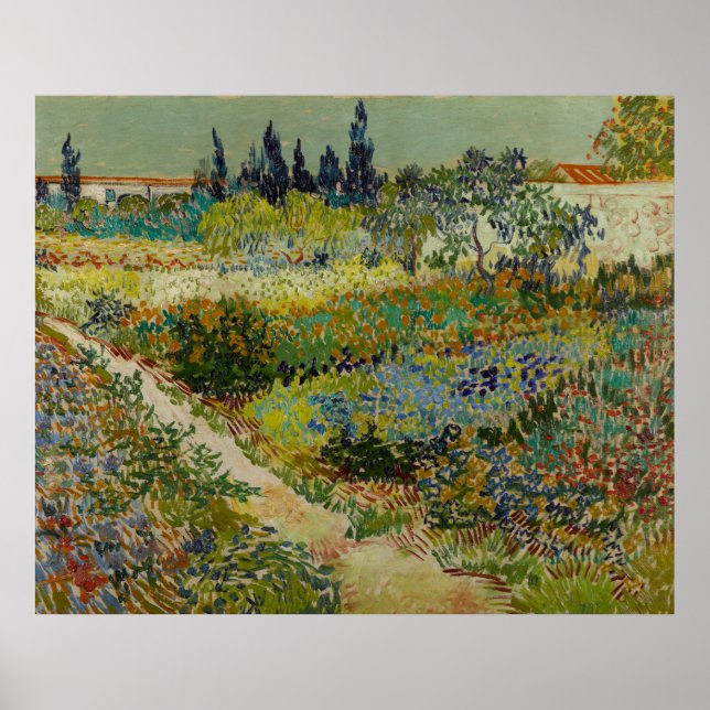 Poster Garden at Arles by Vincent Van Gogh (Devant)