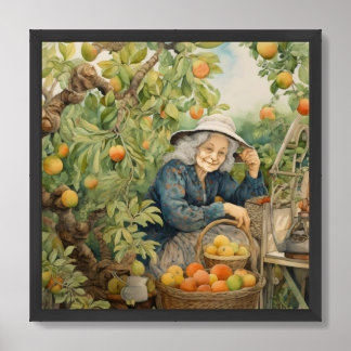 Poster Garden lady fruit et sourires
