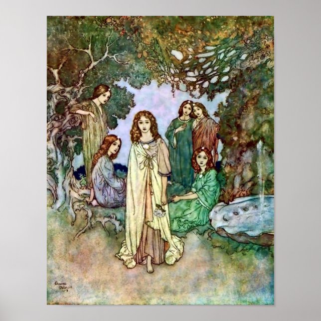 Poster Garden of Paradise Edmund Dulac Art (Devant)
