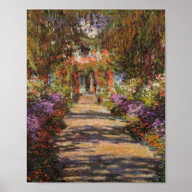 Poster Garden Path At Giverny 1902 By Claude Monet (Devant)