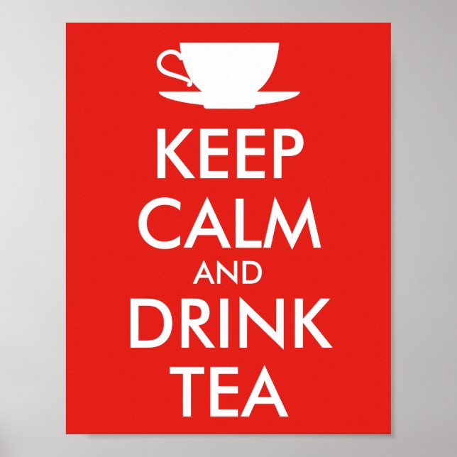 Poster GARDER CALME et BOIRE THÉ - tasse de thé (Devant)