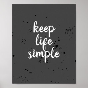 Poster garder la vie simple citation typographie