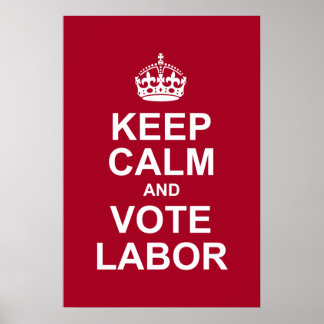Poster garder le calme et voter le travail
