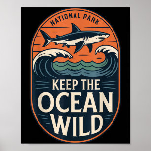 Poster Garder le requin du parc national de l'océan sauva