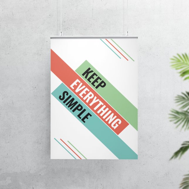 Poster Garder les choses simples (Keep Everything Simple Quote)