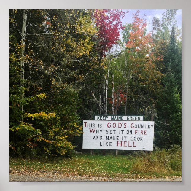 Poster garder vert maine (Devant)