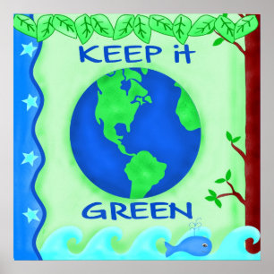 Poster Garder vert Sauver la Terre Environnement Art