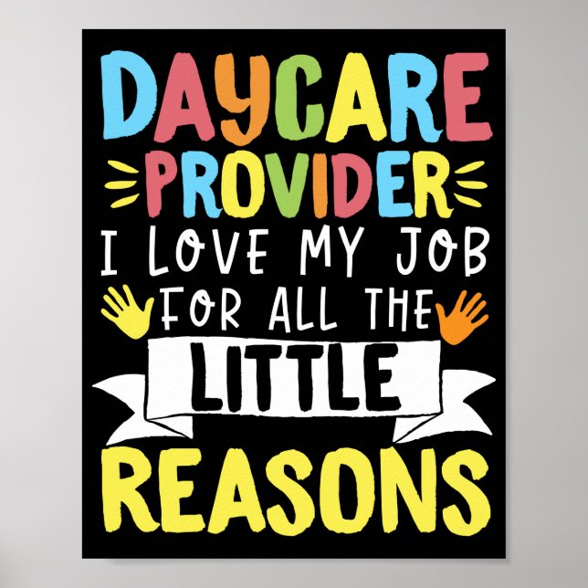Poster GarderieJ'Aime Mon Travail Pour Tous Les Petits (Devant)