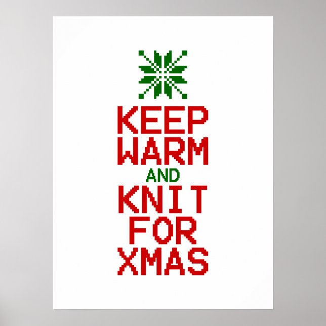 Poster Gardez chaud et tricot pour Noël (Devant)