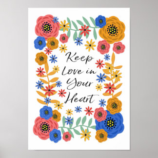 Poster Gardez l'amour dans votre coeur