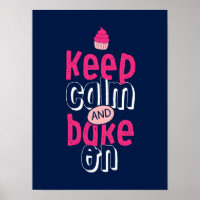Gardez Le Bake Calme Sur L'Affiche Cute Cupcake Ba