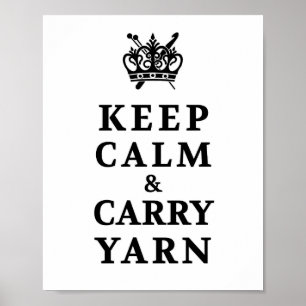Poster Gardez le calme Carry Fil de transport ・ Knit Croc