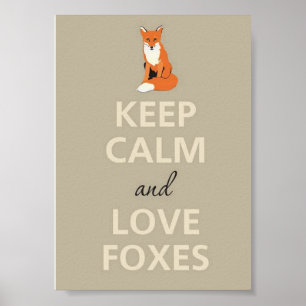 Poster Gardez le calme et aimez les renards