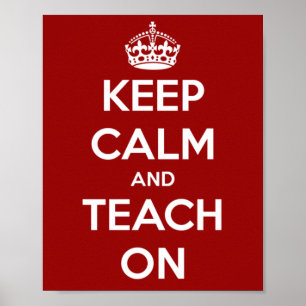 Poster Gardez le calme et apprenez en rouge