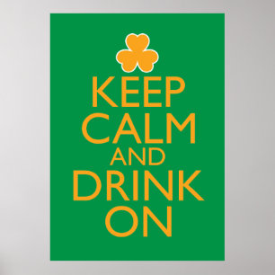 Poster Gardez le calme et buvez sur l'affiche irlandaise