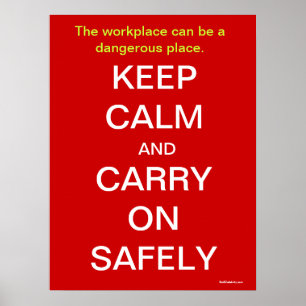 Poster Gardez le calme et continuez sur le panneau Santé 