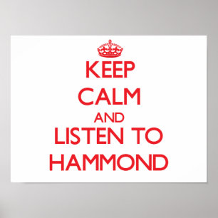 Poster Gardez le calme et écoutez Hammond
