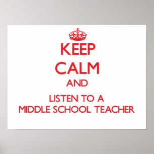 Poster Gardez le calme et écoutez un maître d'école moyen