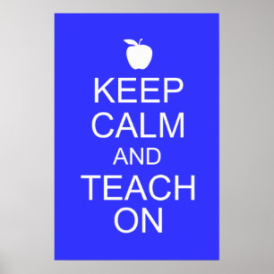 Poster Gardez le calme et enseigner sur l'affiche