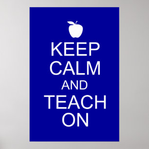 Poster Gardez le calme et enseigner sur l'affiche