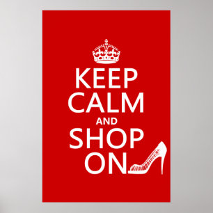 Poster Gardez le calme et faites des emplettes dessus -