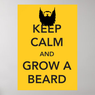 Poster Gardez le calme et faites pousser une barbe
