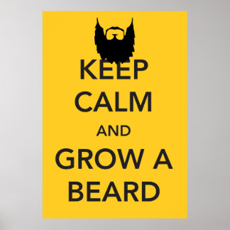 Poster Gardez le calme et faites pousser une barbe