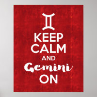 Gardez le calme et Gemini sur l'astrologie Vintage