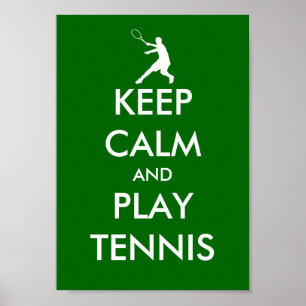 Poster Gardez le calme et jouez à l'affiche de tennis par