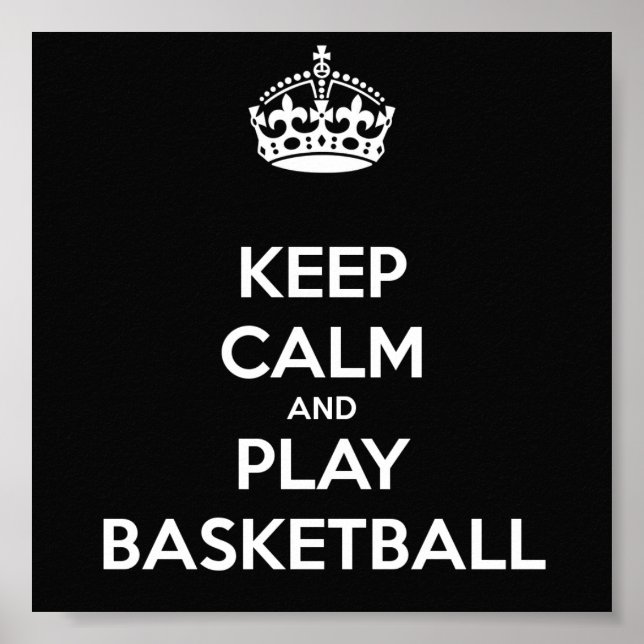 Poster Gardez le calme et jouez au basket-ball (Devant)