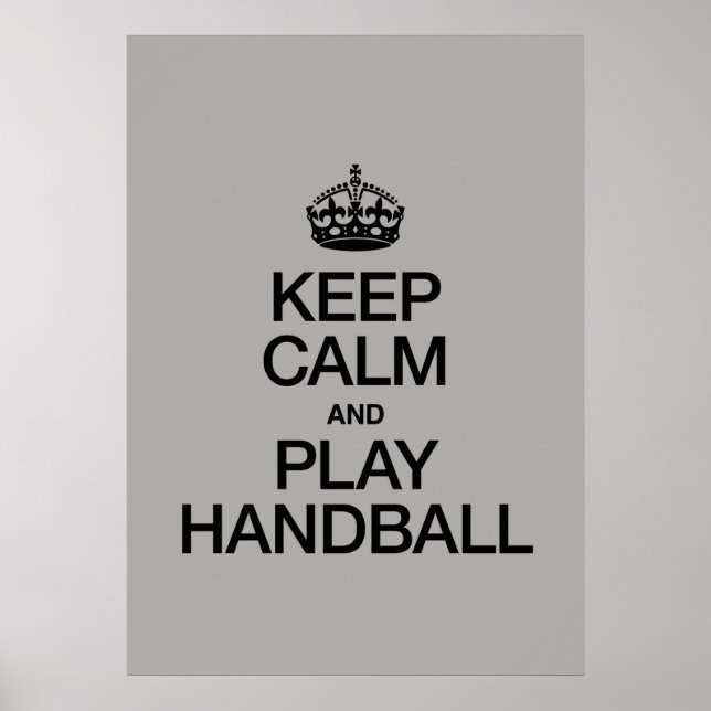 POSTER GARDEZ LE CALME ET JOUEZ AU HANDBALL (Devant)