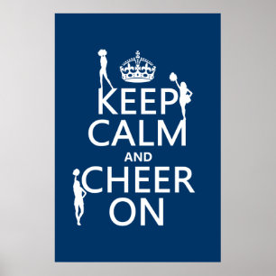 Poster Gardez le calme et la bonne humeur (pom-pom girls)