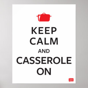 Poster Gardez le calme et la cocotte en terre dessus