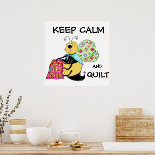 Poster Gardez le calme et la courtepointe Whimsy Honey Be