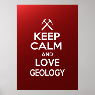 Poster Gardez le calme et la géologie d'amour