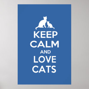 Poster Gardez le calme et l'amour chats