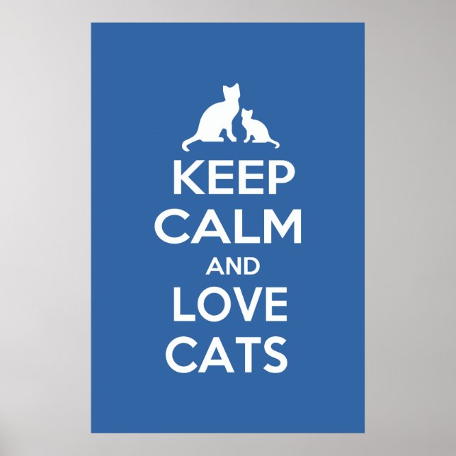 Poster Gardez le calme et l'amour chats (Devant)