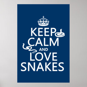 Poster Gardez le calme et l'amour serpents (toutes les co