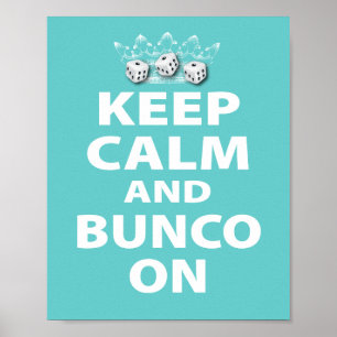 Poster Gardez le calme et le Bunco sur la conception