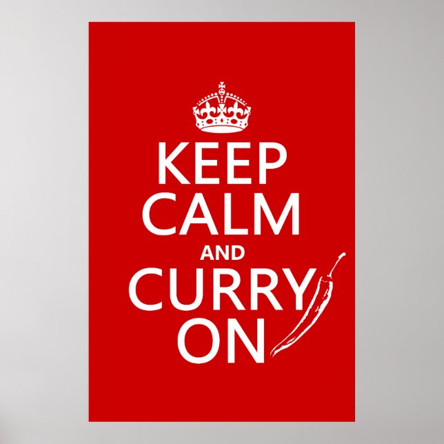Poster Gardez le calme et le curry allumés (Devant)