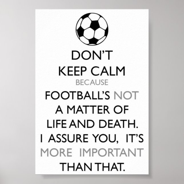 Poster Gardez le calme et le football (Devant)