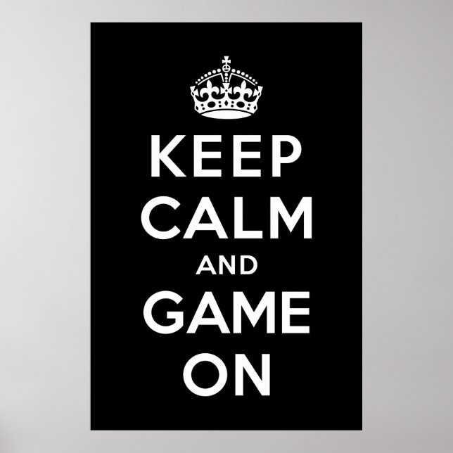Poster Gardez le calme et le jeu allumés (Devant)
