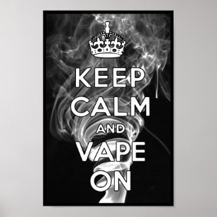 Poster Gardez le calme et le Vape dessus